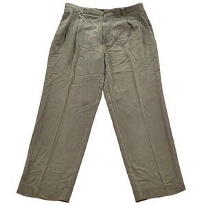 Tommy Bahama Silk Pleated Dress Pants‎ Relax Fit Khaki Mens 38x30